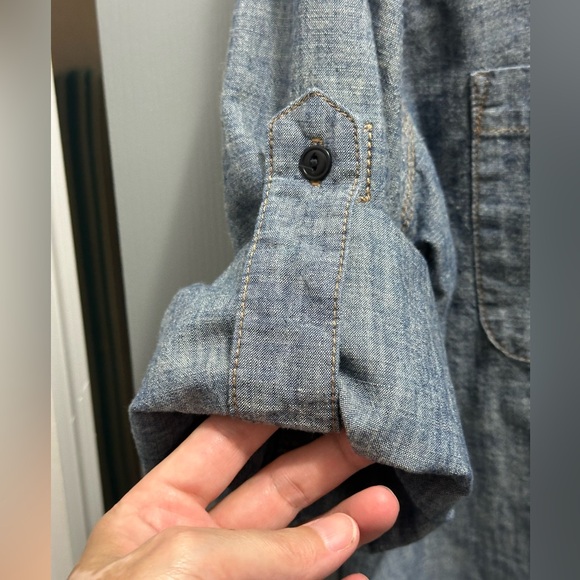 Lauren Ralph Lauren Co. Denim Long Sleeve Button Down Shirt, Size Petite Medium - Picture 4 of 8